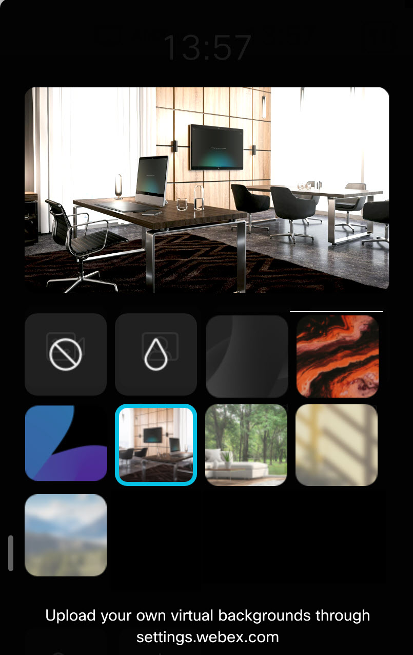 Webex Desk Series — Choose a background